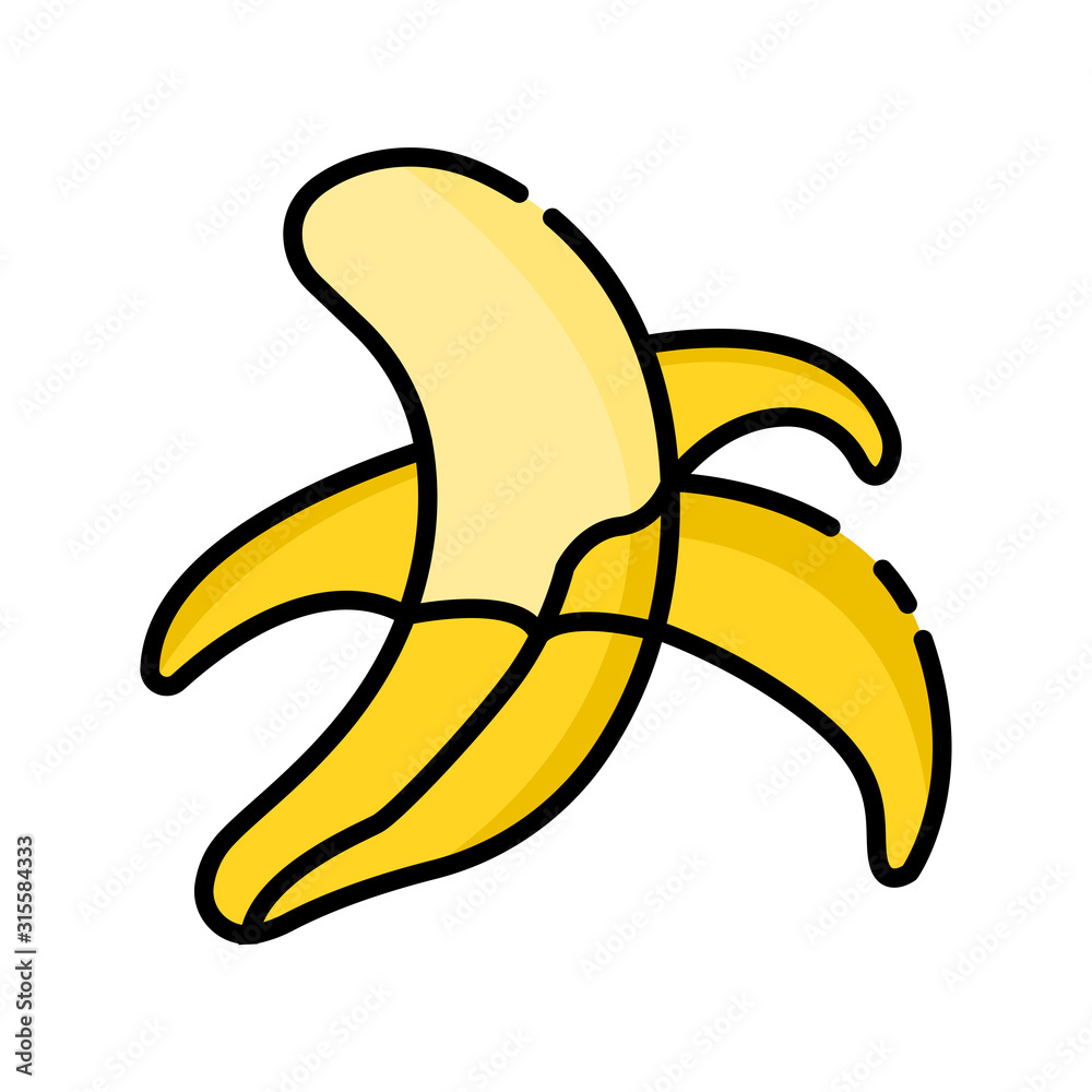 Banana flat icon. Design template vector Banana flat icon. Design template vector