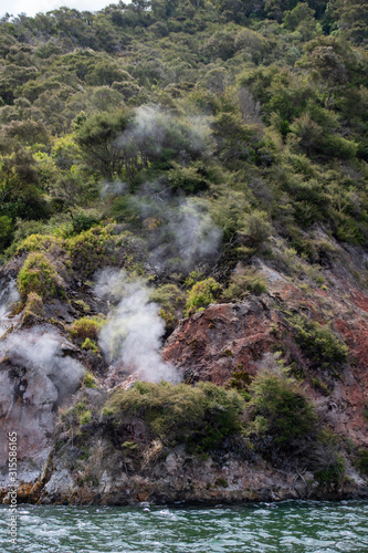 Geothermal Activity at Lake Rotomahana New Zealand
