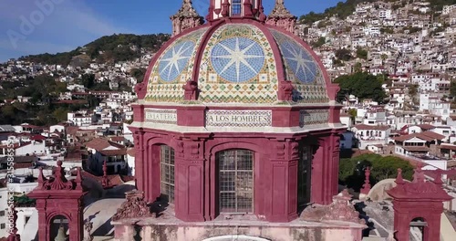 Taxco Mexico by drone on a sunny day. photo