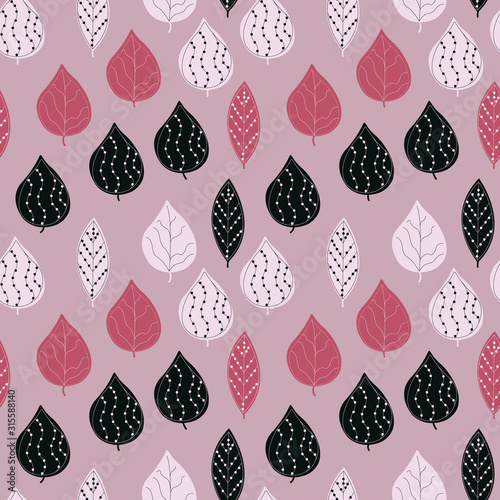 Ornamental leaves  organic seamless pattern. Great for fabric  textile  wallpaper