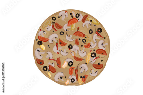 Pizza with mushrooms.