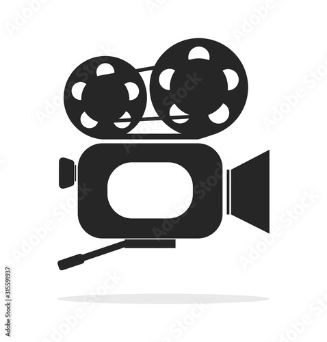 retro cinema film camera icon