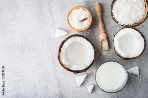 Fresh coconut milk in glass