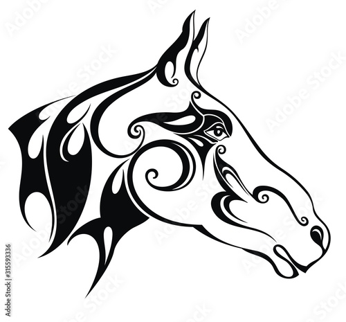 Vector silhouette of a horse's head