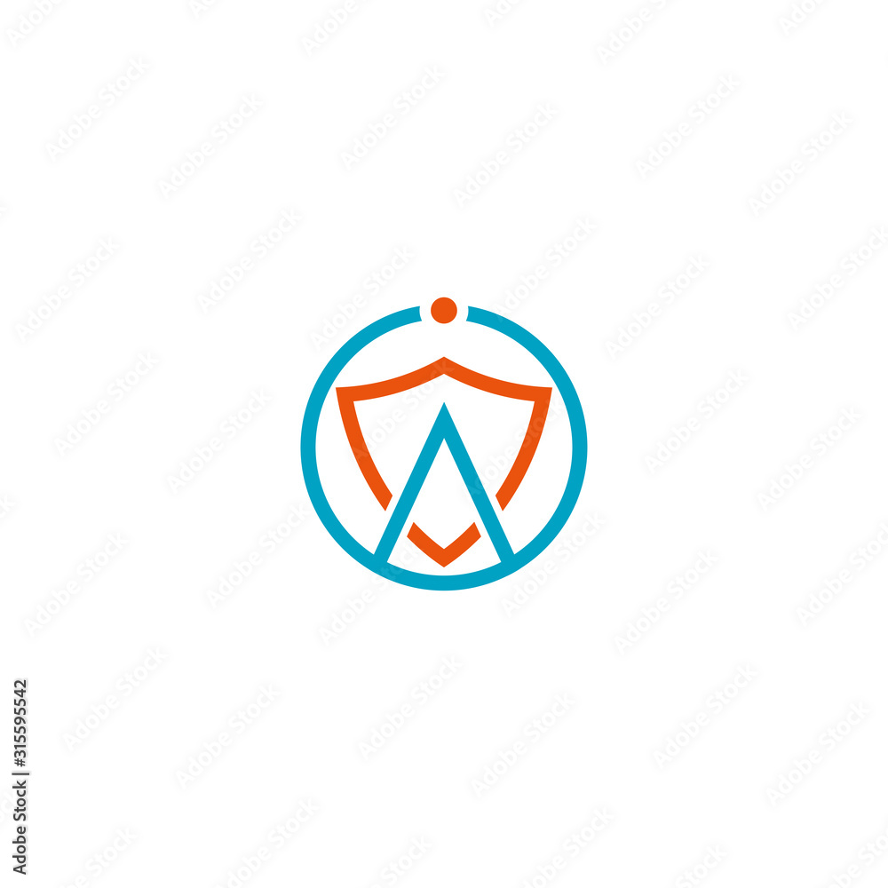 Letter A initial Abstract with shield logo design template vector illustration Letter A initial Abstract with shield logo design template vector illustration