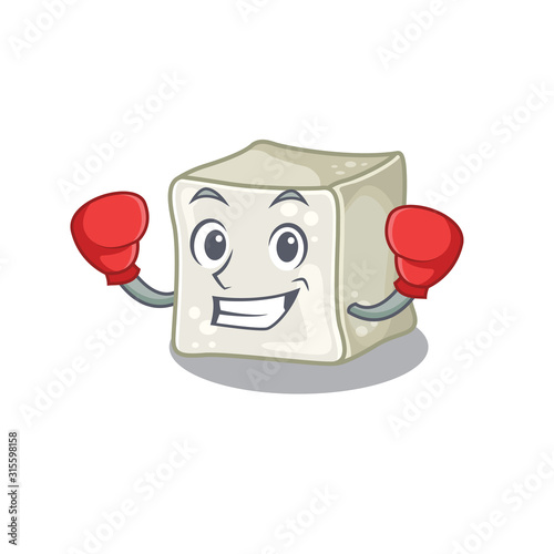 Sporty Boxing sugar cube mascot character style