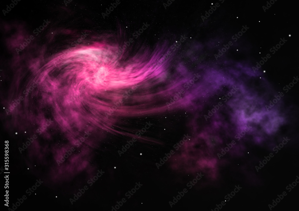 Being shone and star field against space. Being shone and star field against space.