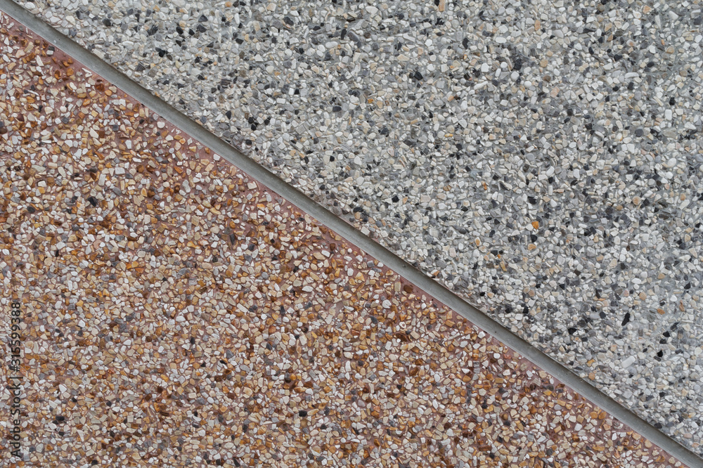Two tone of brown and gray gravel wall Two tone of brown and gray gravel wall