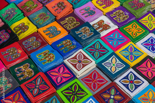 Wallpaper Mural Souvenir market at Luang Prabang in Laos. Homemade artworks by local people. Torontodigital.ca