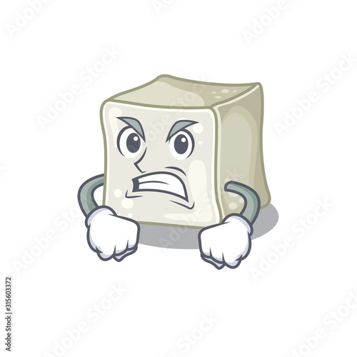 Sugar cube cartoon character design having angry face