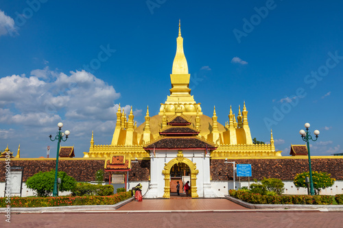 Pha That Luang temple - The Golden Pagoda in Vientiane , Laos