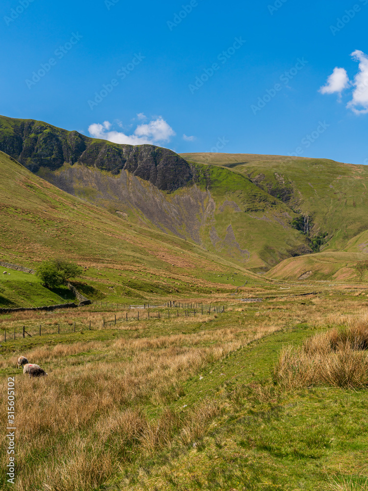 The Howgill Fells in the Yorkshire Dales near Low Haygarth, Cumbria, England, UK