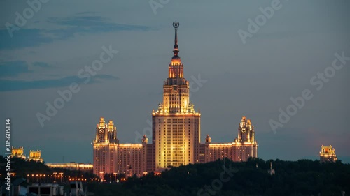 Day to Night Timelapse in Moskow, City footage