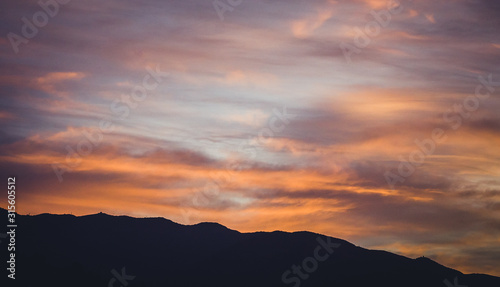 sunset in the mountains