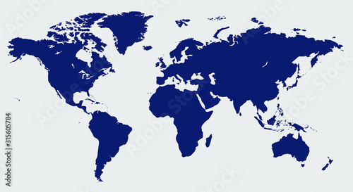 Fototapeta Naklejka Na Ścianę i Meble -  Colorful vector world map. North and South America, Asia, Europe, Africa, Australia. 