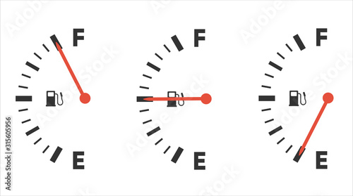 Fuel gauge icon. Gasoline indicator. Fuel indicator. Clip-art illustration