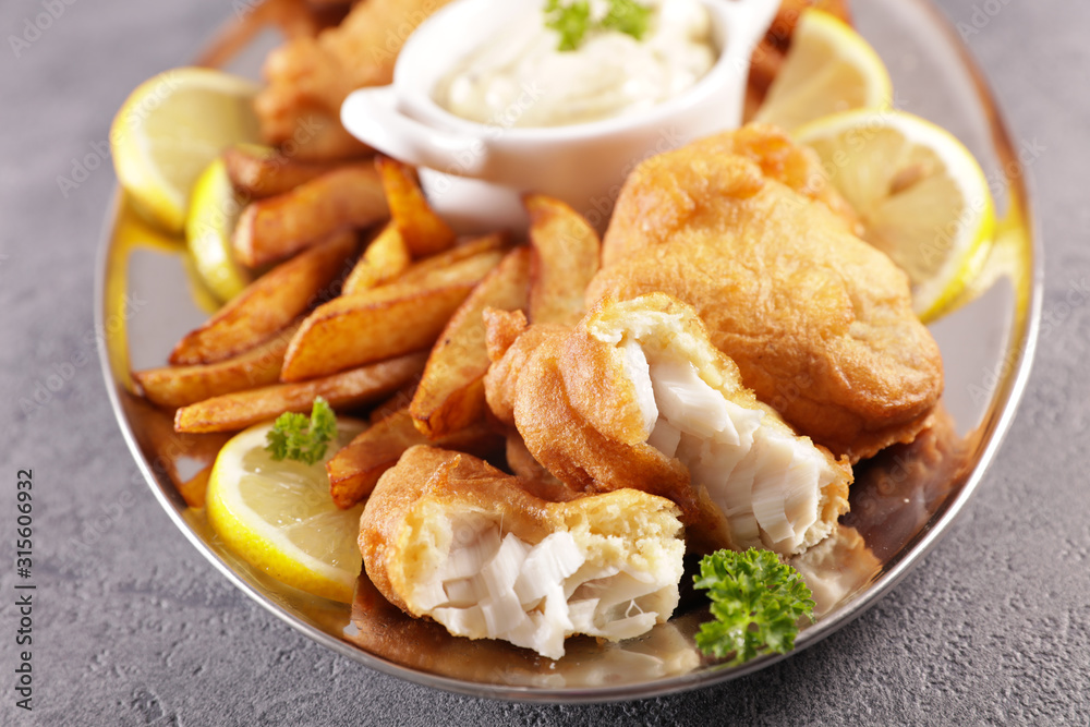 traditional fish and chips- tartar sauce traditional fish and chips- tartar sauce