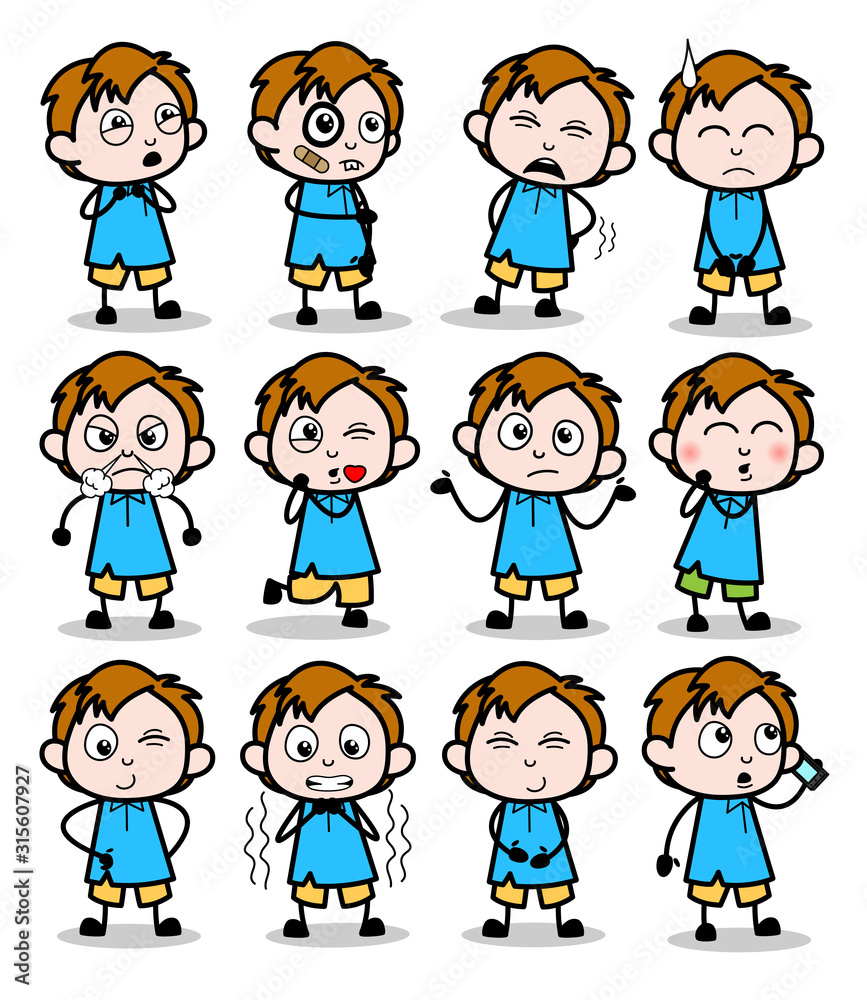 Cute Comic Office Guy - Set of Concepts Vector illustrations Cute Comic Office Guy - Set of Concepts Vector illustrations