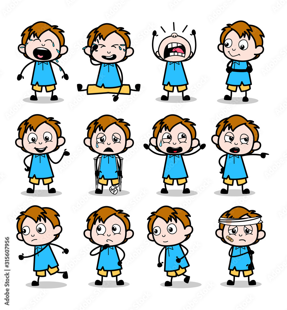 Comic Cute Office Guy - Set of Concepts Vector illustrations Comic Cute Office Guy - Set of Concepts Vector illustrations