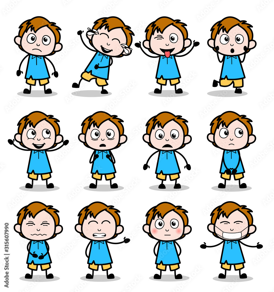 Comic Cute Office Guy - Set of Various Concepts Vector illustrations