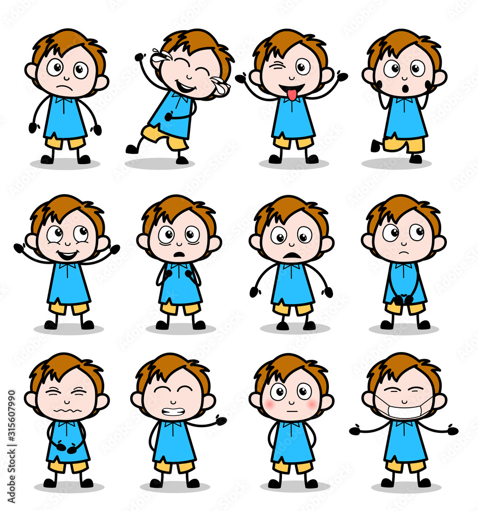 Comic Cute Office Guy - Set of Various Concepts Vector illustrations Comic Cute Office Guy - Set of Various Concepts Vector illustrations