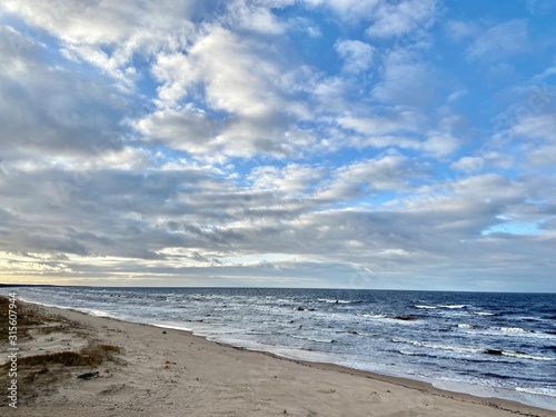 Baltic Sea autumn coast sea beach Saulkrasti Latvia