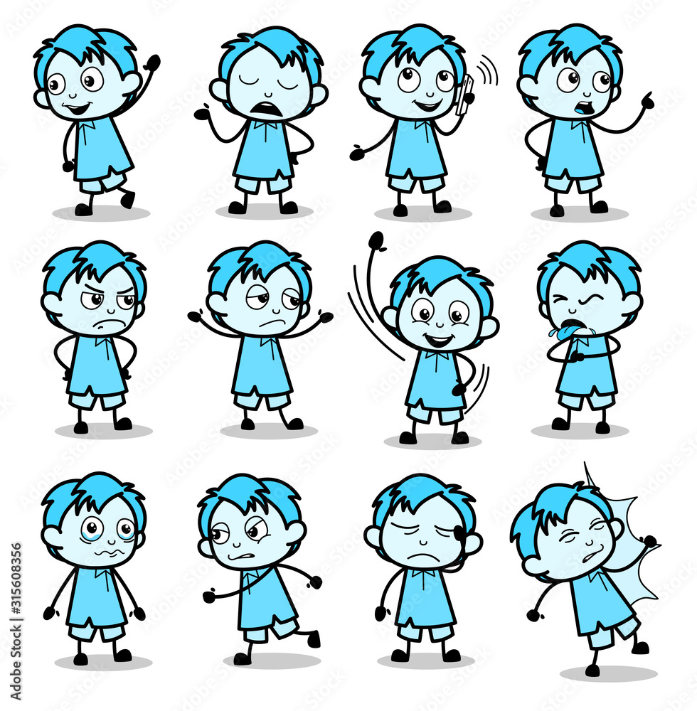 Different Comic Office Guy Characters - Set of Concepts Vector illustrations Different Comic Office Guy Characters - Set of Concepts Vector illustrations