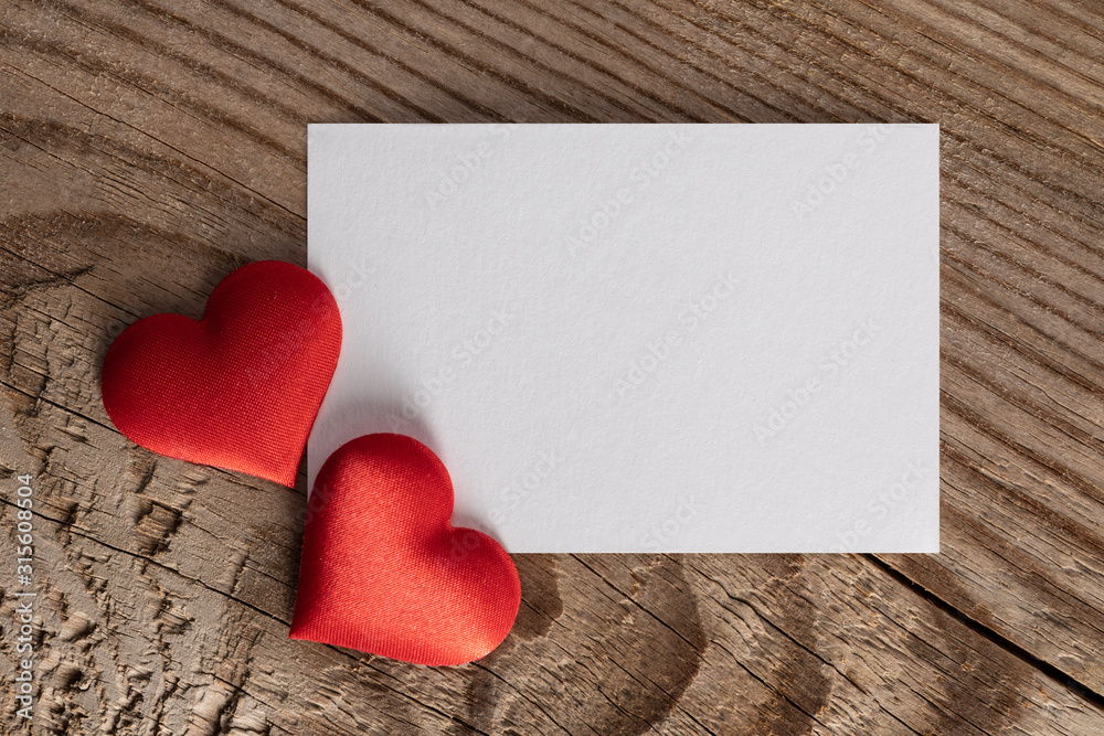 Valentines day card and hearts Valentines day card and hearts