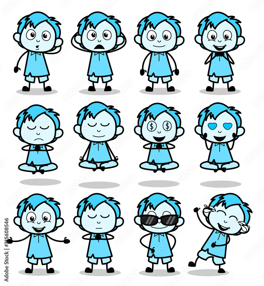 Poses Collection of Office Guy - Set of Concepts Vector illustrations Poses Collection of Office Guy - Set of Concepts Vector illustrations
