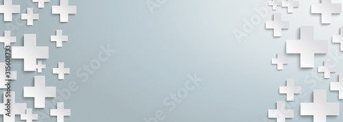 White Plus Symbols Gray Centre Header