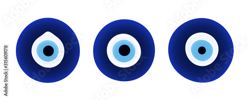 Leinwand Poster Set of evil eye protection signs.