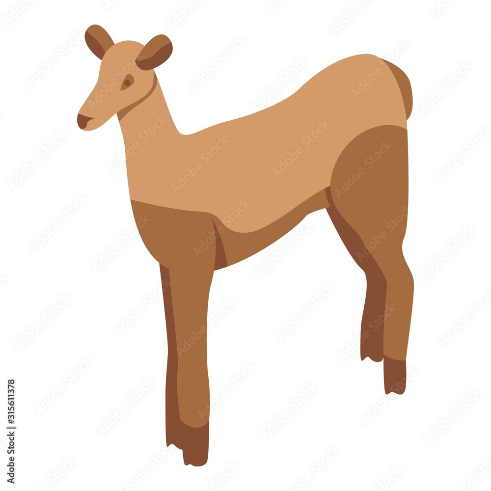 Wild doe icon. Isometric of wild doe vector icon for web design isolated on white background Wild doe icon. Isometric of wild doe vector icon for web design isolated on white background