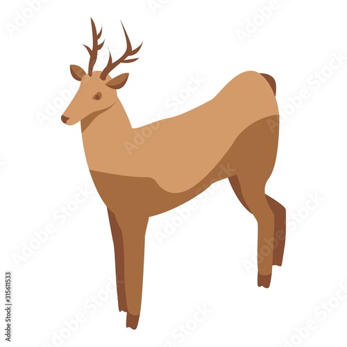 Wildlife deer icon. Isometric of wildlife deer vector icon for web design isolated on white background