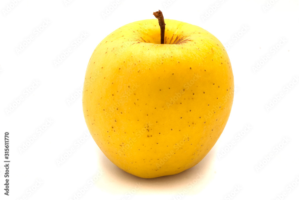 yellow apple isolated on white background