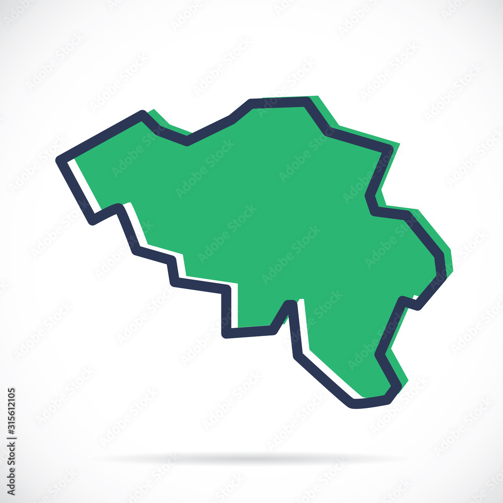 Stylized simple outline map of Belgium