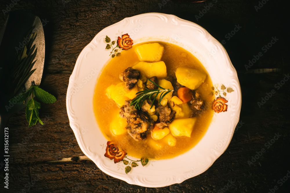 Beef chunky stew with potatoes, homemade style. Beef chunky stew with potatoes, homemade style.