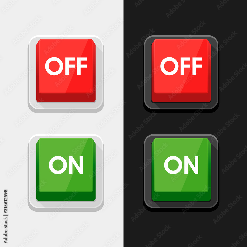 On - Off Switch Power Button Symbol Icon Vector Design Illustration On - Off Switch Power Button Symbol Icon Vector Design Illustration