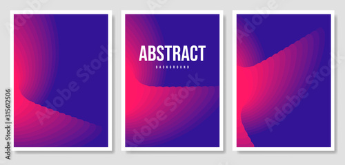 Set of three vector banners with colorful abstract background and writing