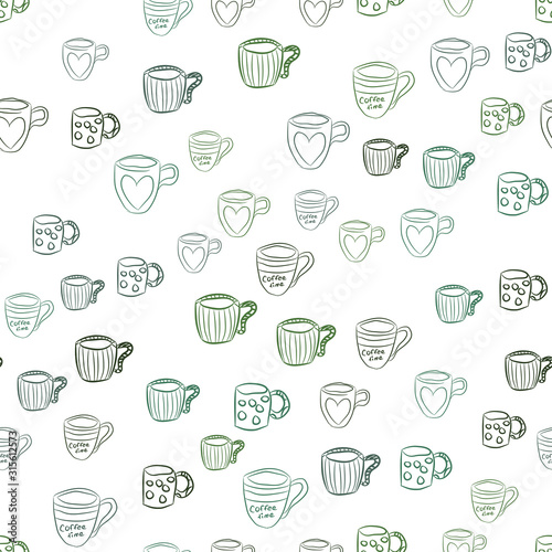 Coffee seamless vector pattern for Cup mug  restaurant or cafe menu design