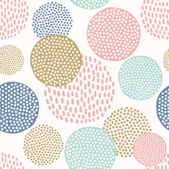 Acrylglasbilder Polka-Dot-Muster Bunte gepunktete Kreise skandinavischer Stil  © miumi
