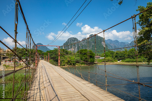 Bridge in Vang Vieng, Laos Southeast Asia.