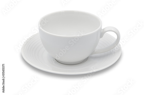 empty coffee cups isolated on white background with clipping path