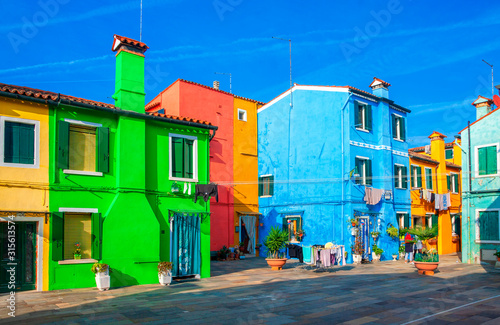 Colorful houses in Burano island near Venice, Italy. © Vladimir Sazonov