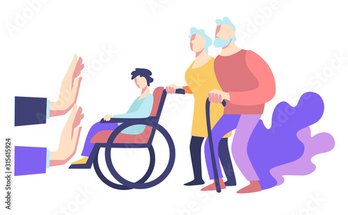 Elderly and handicapped people and social refusal to help, public violence