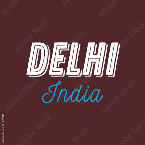Delhi city calligraphy vector quote