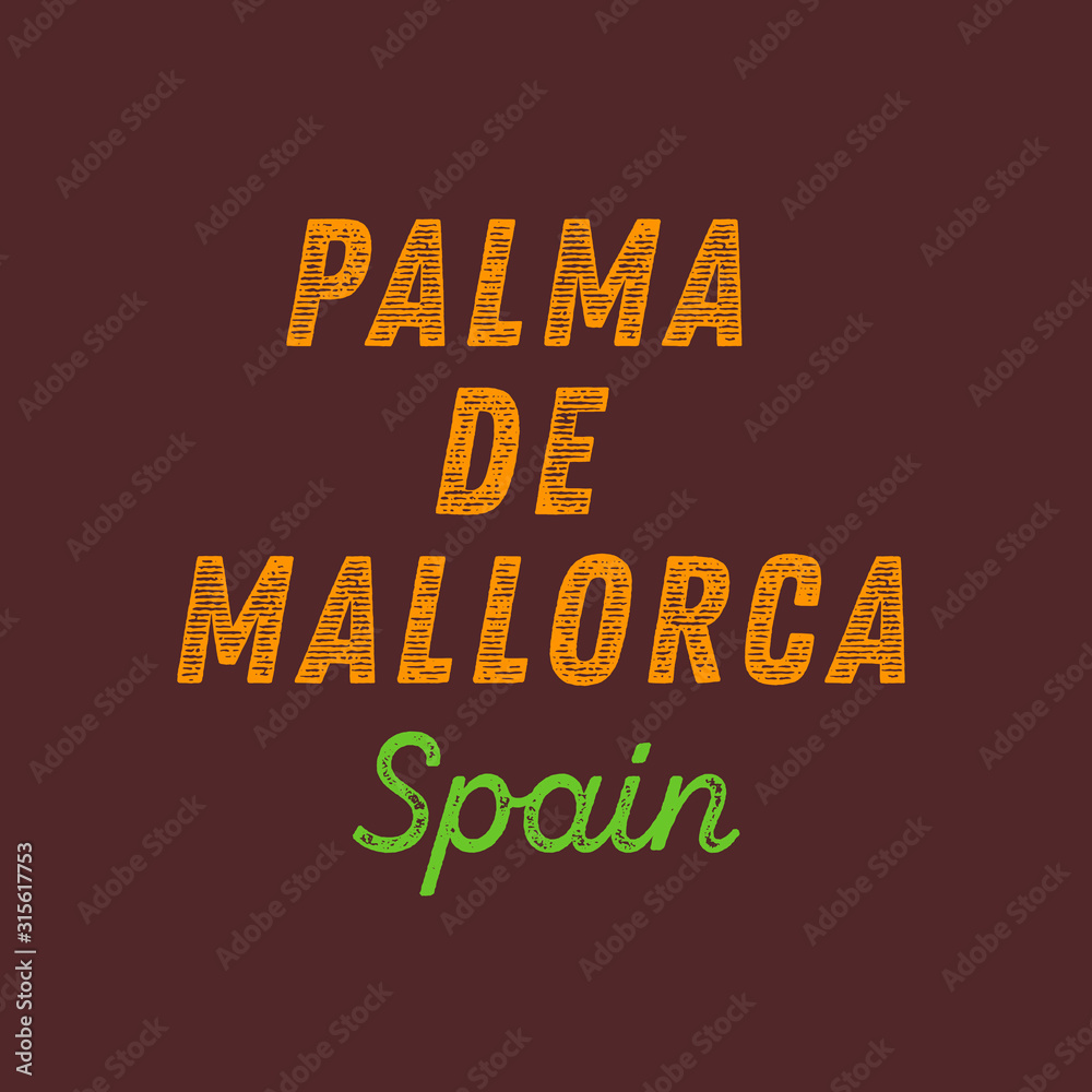 Obraz premium Palma de mallorca city calligraphy vector quote