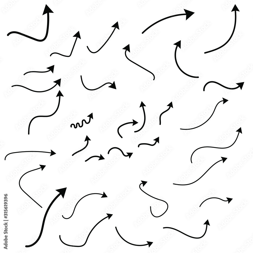 Set of black Arrows icon vector collection Set of black Arrows icon vector collection