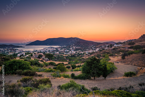 Lipsoi island Greece at sunset