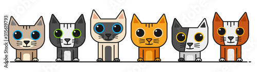 Vector cartoon cute cat series. To see the other vector cat illustrations , please check Cats collection.