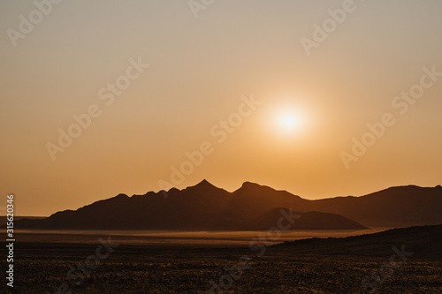 sunset at NamibRand Naturreservat in Namibia  Africa